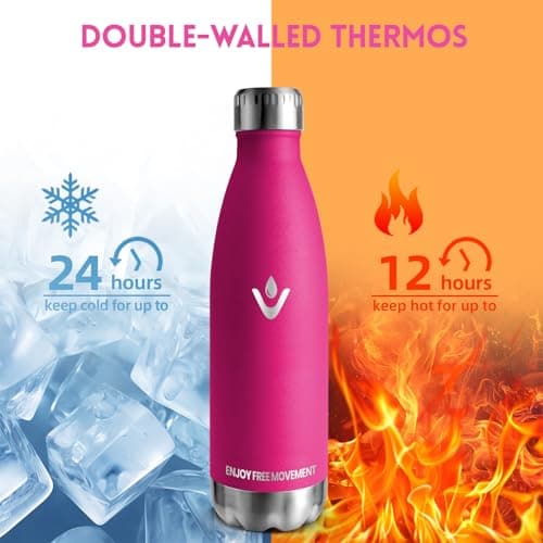 Gourde Isotherme 500ml Sans BPA Réutilisable - Bouteille Isolée pour Running, Bureau et École - Processus de Revêtement