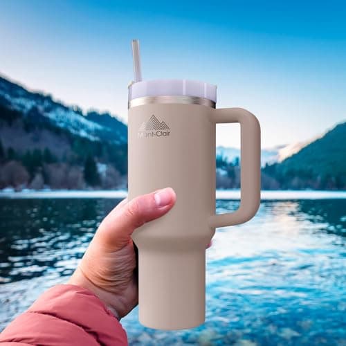 Mont-Clair Tumbler 40oz Isothérique Amande - Gourde Boissons Chaudes et Froides Glacé 48h Froid 10h