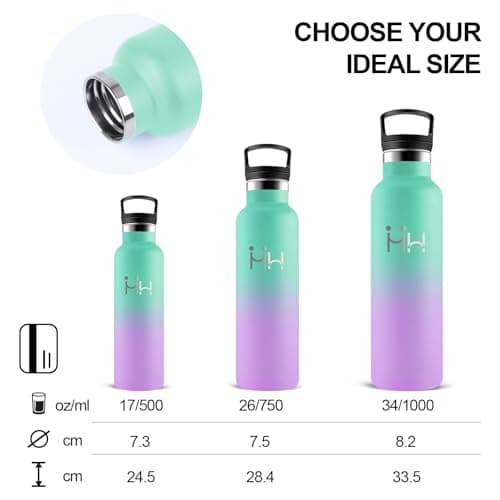 Bouteille Isotherme Inox 500ml Facile à Transporter Pour Bureau Voyage Camping École 24h Froid 12h ChaudSans BPA