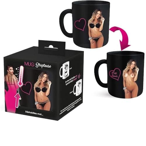 Tasse thermoréactive sexy femme cheveux longs châtain | Céramique 25 cl