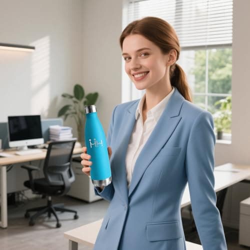 Gourde Isotherme 500ml Sans BPA En Acier Inoxydable, 24h Froid & 12h Chaud, Anti-Fuite pour Voyage, École et Bureau