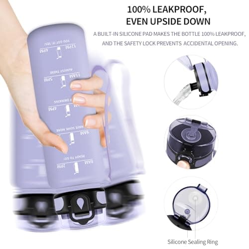 Bouteille d'eau Vikaster sans BPA, Étanche & Réutilisable pour le Sport et les Activités Outdoor, Gourde Randonnée Yoga
