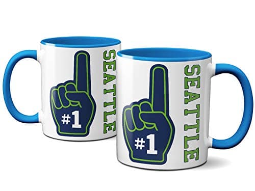 OM3 Number One Tasse en céramique bleu clair 325 ml imprimé des deux côtés