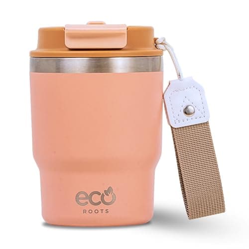 Evergreen ECOROOTS - Tasse Café Isotherme | Couvercle Antifuite | Acier Inoxydable | Sans BPA | Thermo Café Voyage | Tas — Rose Quartz
