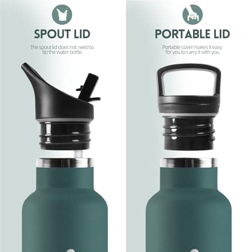 Motswedi Gourde Isotherme 1l, Réutilisable sans BPA, Thermos pour Randonnée, Bureau & Outdoor, 18/8 Acier Inoxydable, Ve
