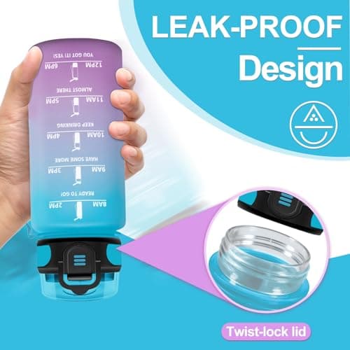 Bouteille d'Eau Enfant 500ml Motivante Étanche et Réutilisable pour Sport de Plein Air et Bureau