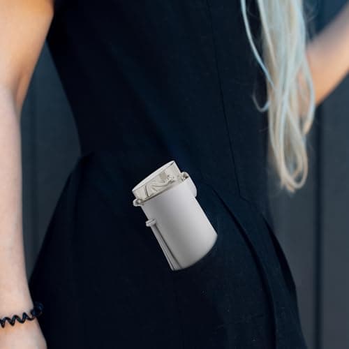Petite Gourde Exllena Isotherme Gris Clair pour Sport et Bureau avec Paille OUVrage Facile et Ultra-Compact