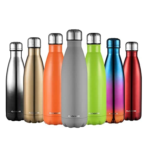 CMXING Thermosgourde Bouteille d'eau en Acier Inoxydable Double Paroi 500ml & 750ml - Isolation Thermique Réutilisable s