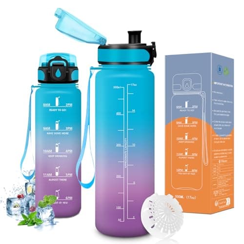 Bouteille d'eau Vikaster sans BPA, Étanche & Réutilisable pour le Sport et les Activités Outdoor, Gourde Randonnée Yoga — B-bleu Violet
