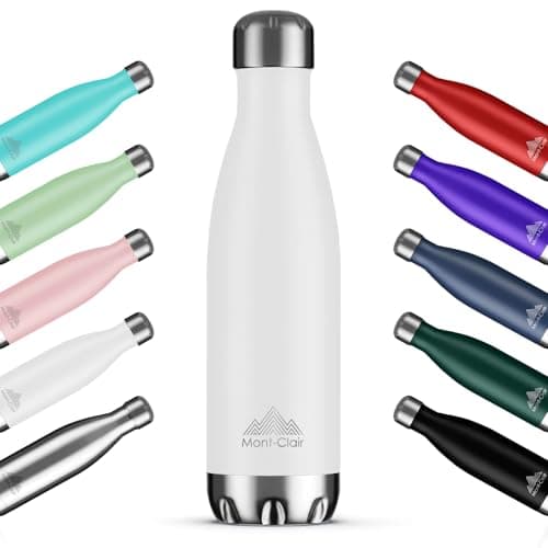 Mont-Clair H2O Gourde isotherme 500ML - Bouteille d'eau en acier sans BPA - 24h froid & 12h chaud - Vert clair  
Mont-Cl — Blanc