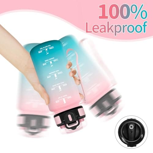 Gourde Motswedi 0.5L Rose et Cyan Adulte, Convient aux Boissons Gazeuses, Étanche pour Salle de Sport et Camping - Motiv