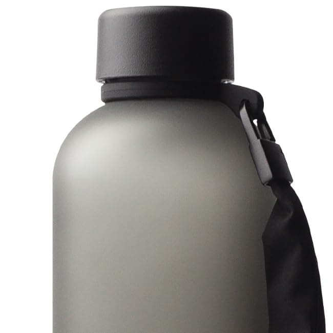 MAMEIDO Gourde 1,5 l | Design Plastique | Marqueur de Temps de Motivation — Carbon (+ Sport Loop)