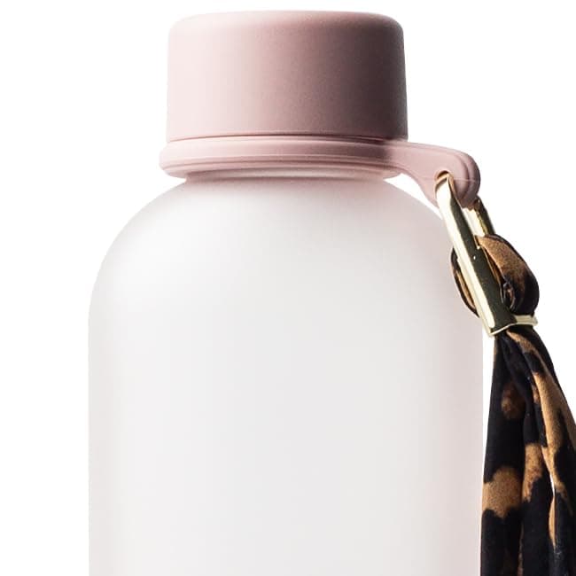 MAMEIDO Gourde 1,5 l | Design Plastique | Marqueur de Temps de Motivation — Rosé (+ Sport Loop)