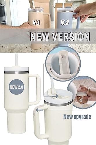 Tasse Inox Grande Capacité Rose Clair - Élevé en Paille pour Voiture - Tasse Extérieure American Style