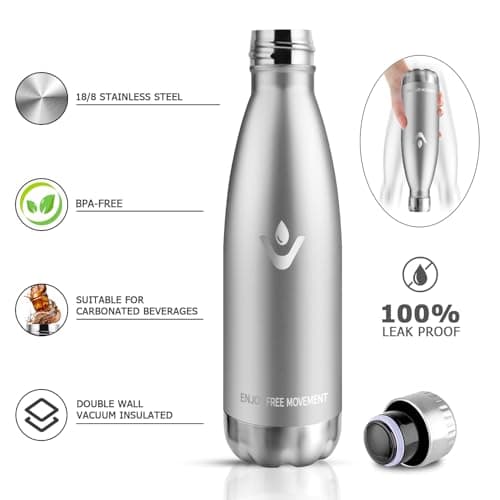 Goutte Isotherme Réutilisable 500ml, Inox Double Paroi Sans BPA, Bouteille Étanche Idéale pour Enfants et Adultes - Bure