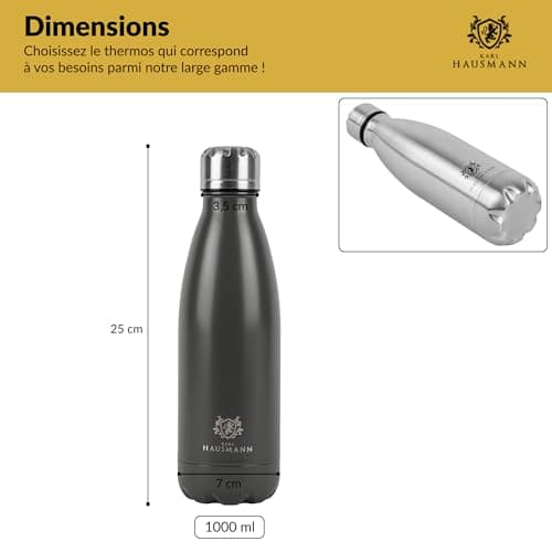 KARL HAUSMANN Bouteille Thermos Inoxydable Froid et Chaud 500ml Sans BPA Pour Fitness Sport