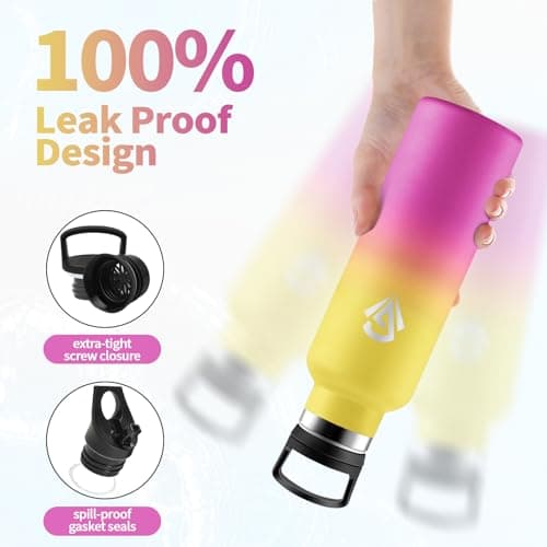 Gourde Isotherme Acier Inoxydable 500ml pour Enfant et Adulte - Randonnée et Gym - Étanche, Réutilisable, sans BPA