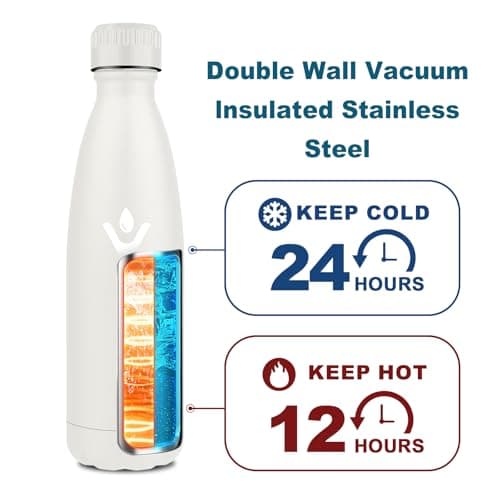 Bouteille Isotherme Inox 500ml pour Sport et Voyage Étanche et Réutilisable, Gourde Métal Woman and Man