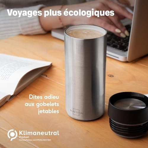 SILBERTHAL Thermos Cafétéria 350ml - 6h Chaud/12h Froid - Acier Inoxydable Anti-fuite
