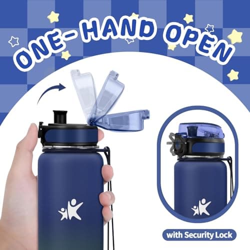 KollyKolla Isotherme 500ml, Gourde Inox sans BPA pour Enfant & Adulte, École et Outdoor Anti Fuite