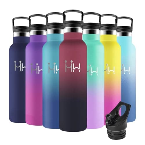 Motswedi Gourde Isotherme 1l, Réutilisable sans BPA, Thermos pour Randonnée, Bureau & Outdoor, 18/8 Acier Inoxydable, Ve — Rouge & Noir