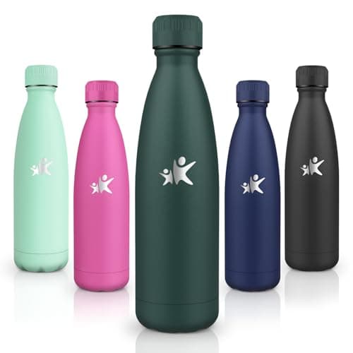 Gourde Isotherme Motswedi 500ml, 24h Froid & 12h Chaud, Gourde Enfant Anti-Fuite sans BPA, Bouteille Inox pour Sport, Fi — Vert Armée