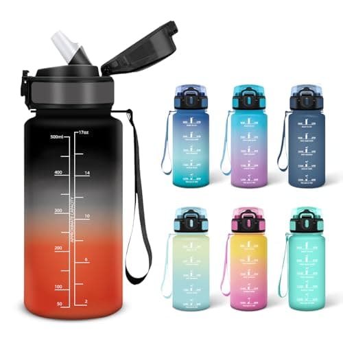 Gourde Motswedi 0.5L Rose et Cyan Adulte, Convient aux Boissons Gazeuses, Étanche pour Salle de Sport et Camping - Motiv — Noir&rouge-500ml