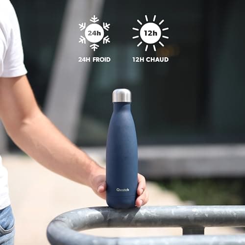 Bouteille Isotherme Inox 500ml - Étanche, Sans BPA & Réutilisable - Gourde pour Sport, Voyage, Bureau et Randonnée