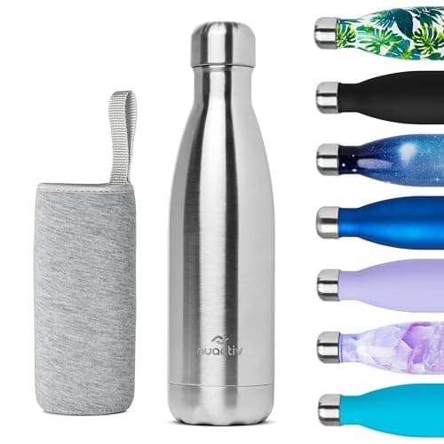 Nuactiv Bouteille Isotherme 24h 500ml pour Course et Vélo, Acier Inoxydable Sans BPA, Thermos Sport 500ml — Métal