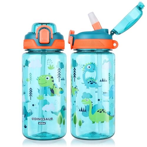 Flintronic Gourde Isotherme Enfant Sans BPA Tritan, Bouteille Anti-fuite Réutilisable 500ML pour Ecole Maternelle avec P — Vert-600ml