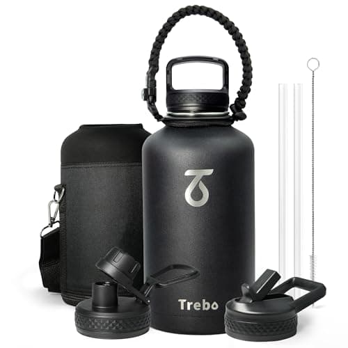 Grand 1800 ml Thermos en acier inoxydable triple paroi, bouteille isotherme pour sport 24h chaud/48h froid, 3 couvercles