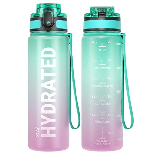 Bouteille d'Eau Sahara Sailor 1L, Sportive & Étanche pour Sport et Camping, Sans BPA et Reutilisable avec Marqueur de Te — Bubble Gum