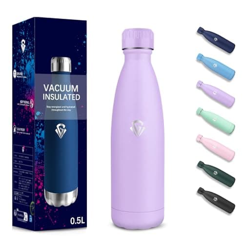 Gourde 500 ml Sans BPA pour École et Voyage - Isolation Isotherme Double Paroi - Acier Inoxydable 304 Rose - Isothermie — Violet Clair-500ml
