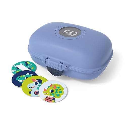Monbento - Boite à Gouter Enfant Sans BPA | Boite à Gouter Fille avec Motif Fleurs | Idéale pour Ecole, Pique-nique et V — Bleu Infinity