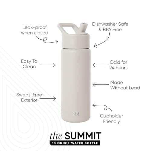Gourde isotherme enfant Simple Modern | Aluminium inoxydable | Activité outdoor | Évapore lent | 530ml | Birch Almond