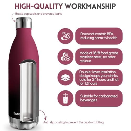 Gourde Isotherme Inox 1000ML pour Boissons Chaudes et Froides - Bouteille Double Mur Étanche Sans BPA