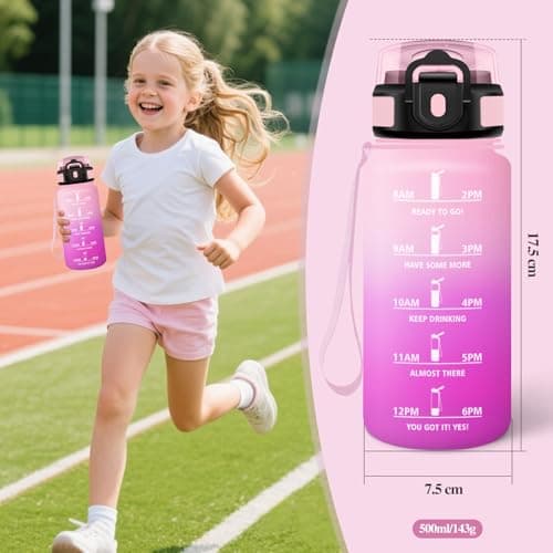 Motswedi Gourde Sport Réutilisable Roseclair et Rouge pour Enfant et Adulte Fitness et Randonnée