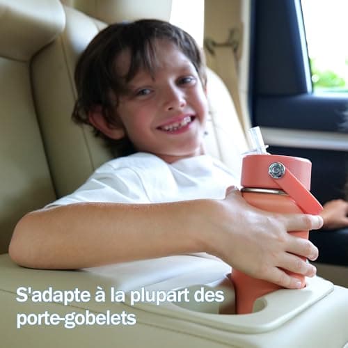 Gourde Isotherme Enfant avec Paille en Acier Inoxydable Sans BPA Garde le Froid 24 heures 420ml Gourde pour Enfants