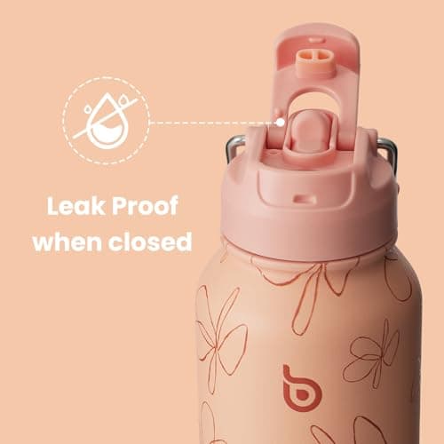 Isotherme BOTTLE BOTTLE Gourde 900 ml Pilulier Sport en acier inoxydable Fleur jaune Randonnée Été Extérieur
