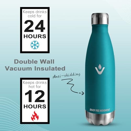 Vikaster Gourde isotherme 500ml, Sans-BPA & étanche, parfaite pour sport, gym et extérieur