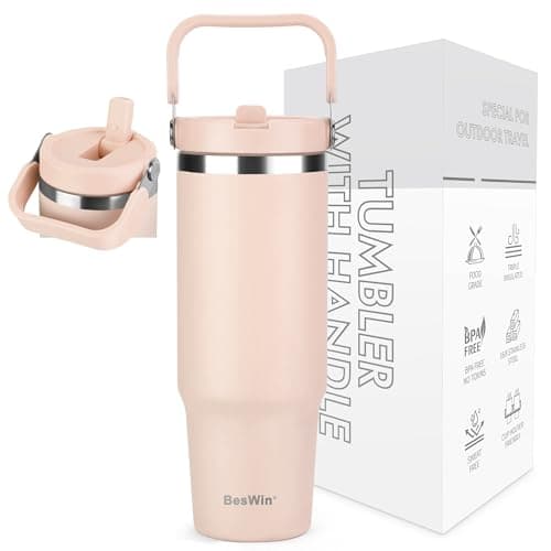 BesWin Gourde isotherme en acier inoxydable – Idéale pour sportifs – Isolation sous vide double paroi Bleu(Clair et prof — Rose Quartz