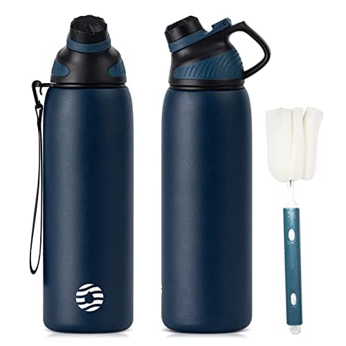 Bouteille Isotherme FJBottle Gourde 1L en Inox - Idéale pour Adultes au Sport, Gym et Voyage - Étanche sans BPA, Cover M