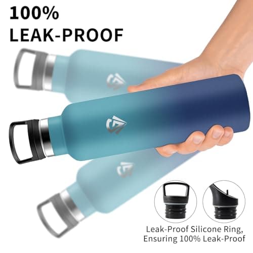 Gourde Isotherme 1L 24H Froid 12H Chaud, Anti-Fuite Sans BPA en Acier Inoxydable 18/8 pour Café, Thé, Lait - Grsta