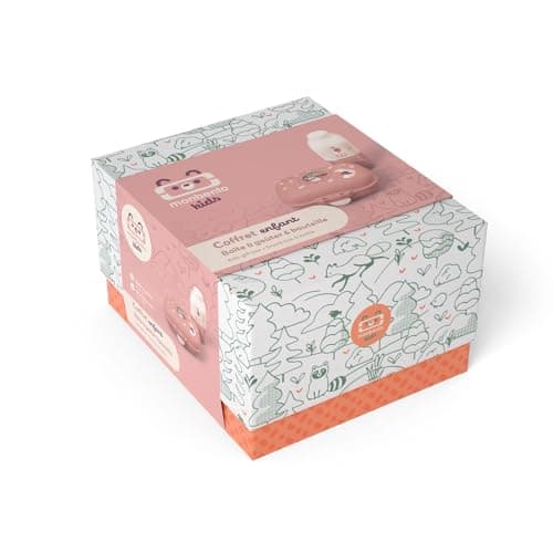Monbento - Coffret Cadeau Enfant Pratique pour L'école - Idée Cadeau pour Enfant - Boite Goûter Enfant MB Gram Fox