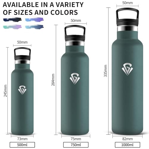 Gourde Isotherme Inox 500ml Anti Fuite pour École et Voyageavec Double Isolation 24h Froid & 12h Chaud