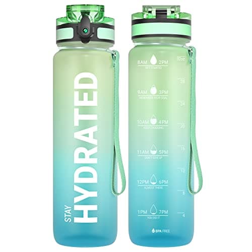 Bouteille d'Eau Sahara Sailor 1L, Sportive & Étanche pour Sport et Camping, Sans BPA et Reutilisable avec Marqueur de Te — Menthe Verte