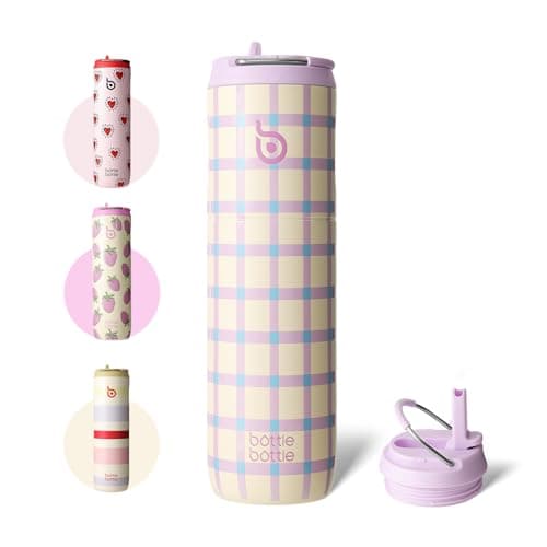 Bouteille d'eau isotherme en acier inoxydable pour sport et voyage - Rose clair, 710 ml,anti-fuite, sans BPA — Vivabands