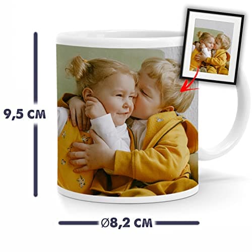 Wraplab Mug personnalisé - Tasse avec photo et texte - Idée cadeau Noël et anniversaire
