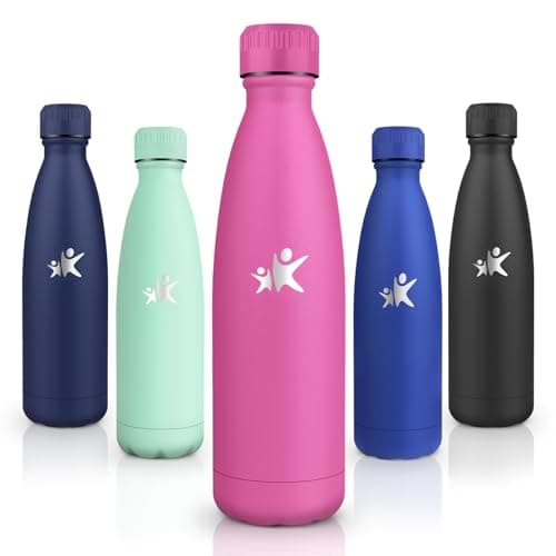 Gourde Isotherme Motswedi 500ml, 24h Froid & 12h Chaud, Gourde Enfant Anti-Fuite sans BPA, Bouteille Inox pour Sport, Fi — Rose