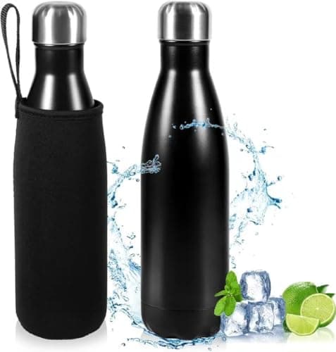 NINGESHOP Gourde Isotherme 500ml 12h Chaud/24h Froid, Gourde Inox Sans BPA Réutilisable, Bouteille Thermique Idéale pour